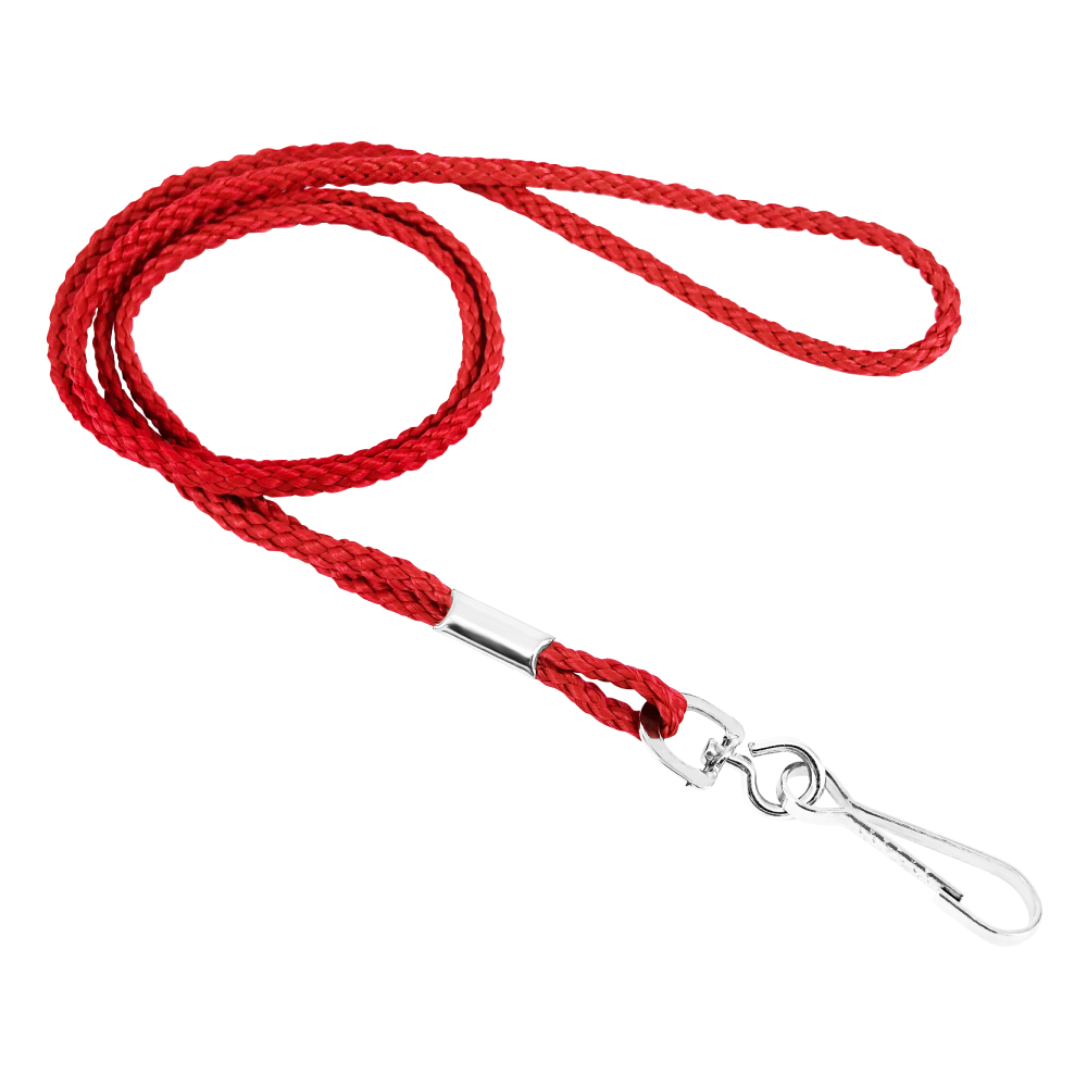 1/8" Nylon Round Braided Cord Lanyard with Swivel Hook