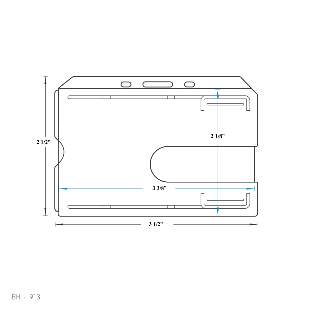 3x2 Rigid Horizontal ID Badge Holder