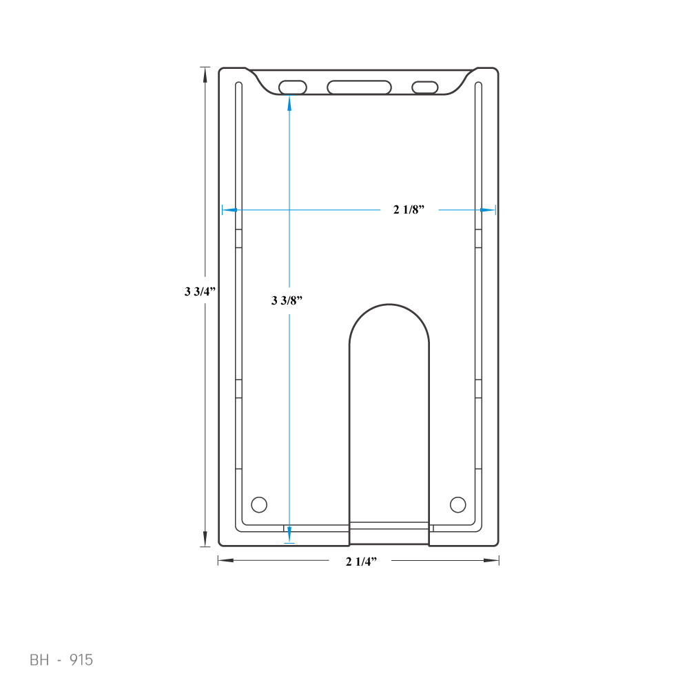 2x3 Rigid Horizontal ID Badge Holder