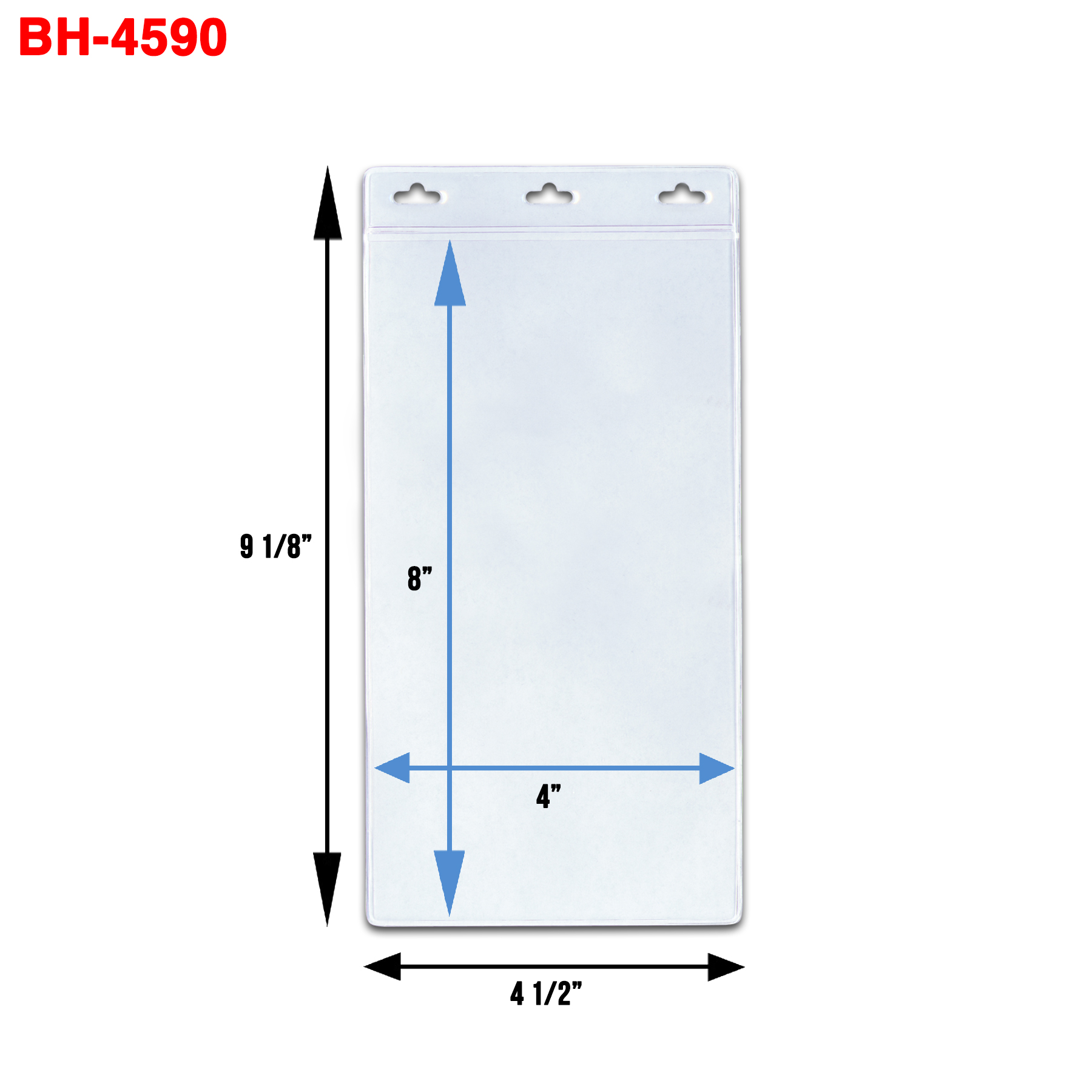 4×8 Transparent Vertical Id Badge Holder Californialanyards