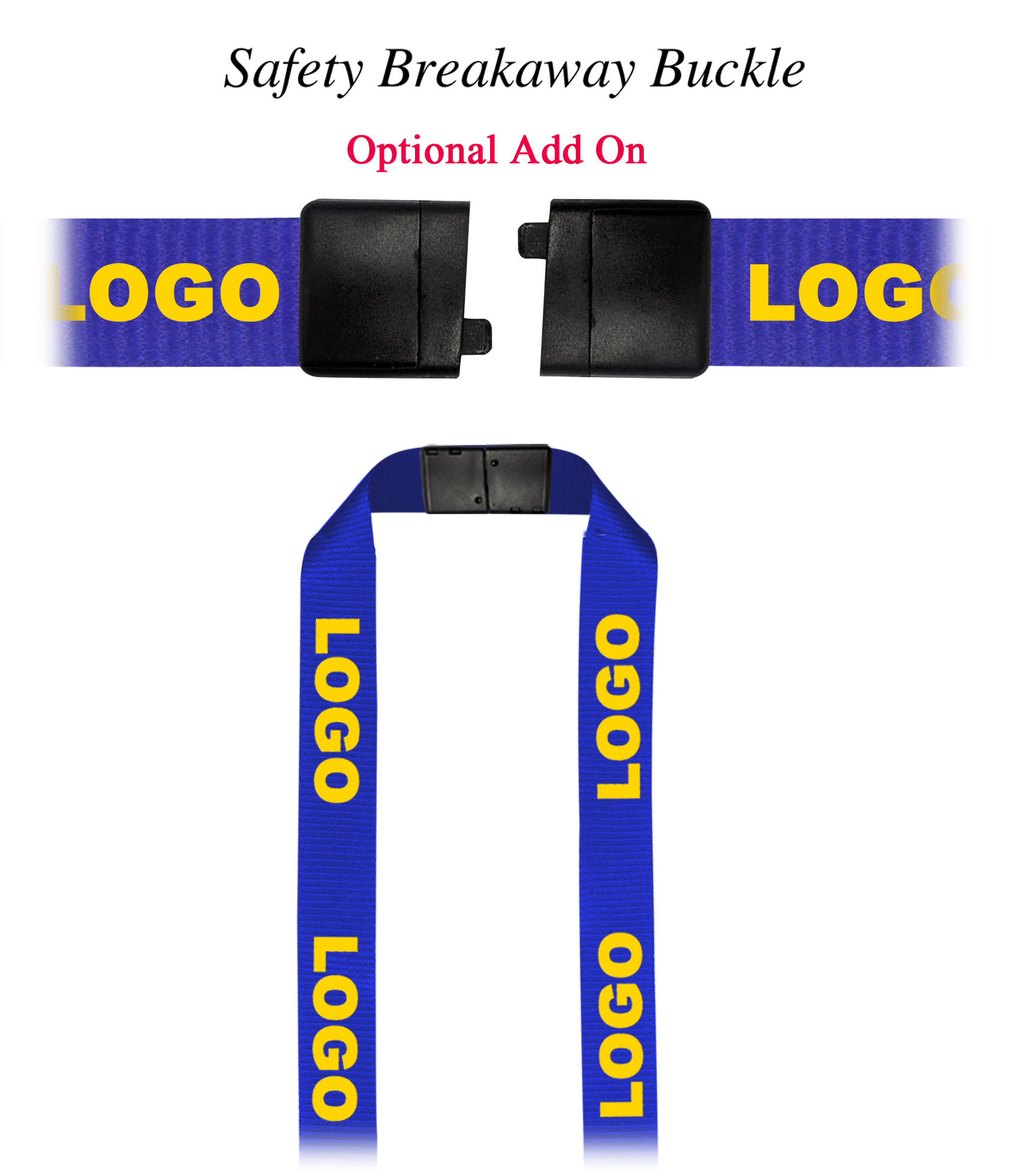 Customizable 5/8" Double-Ended Logo Lanyard with One-Color Print - Free Setup and Digital Proof Included!