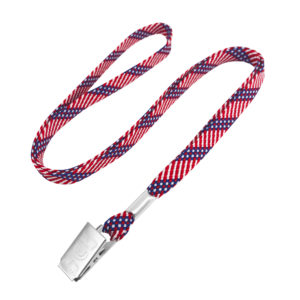 3/8" Cotton Tubular Lanyard with Badge Clip