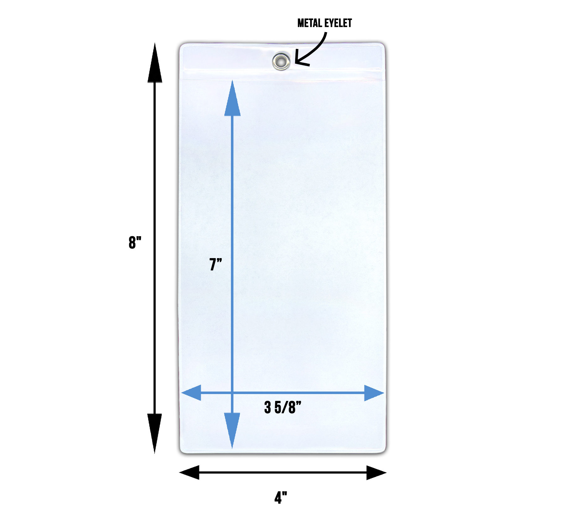 Premium Vinyl Badge Holder with Reinforced Metal Eyelet – Suitable for 3 5/8”(W) x 7”(L) Cards