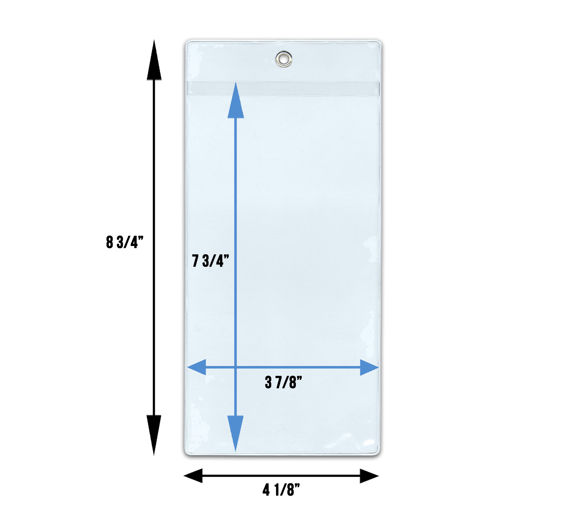 Premium Vinyl Tag Pouches with Durable Metal Eyelet - Perfect for 3 7/8” x 7 3/4” Cards