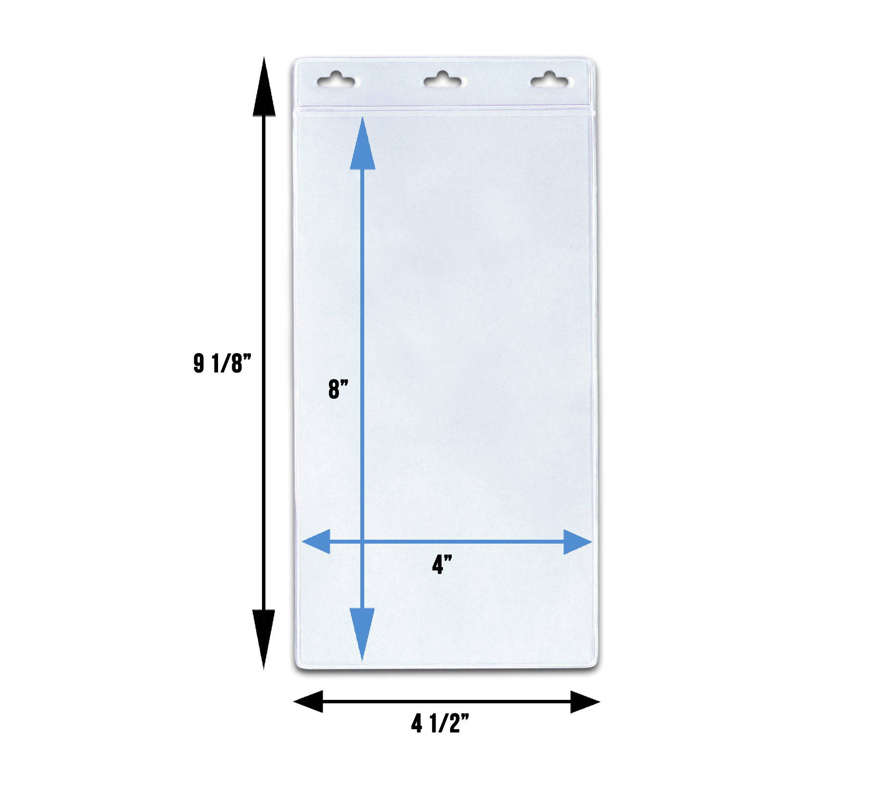 4x8 Transparent Vertical ID Badge Holder