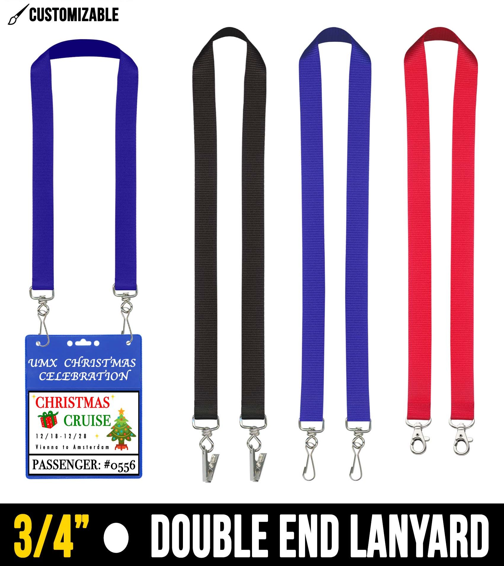 Premium 3/4" Dual-Attachment Event Lanyards – Customizable Length, Colors & Hardware for Conventions & Trade Shows