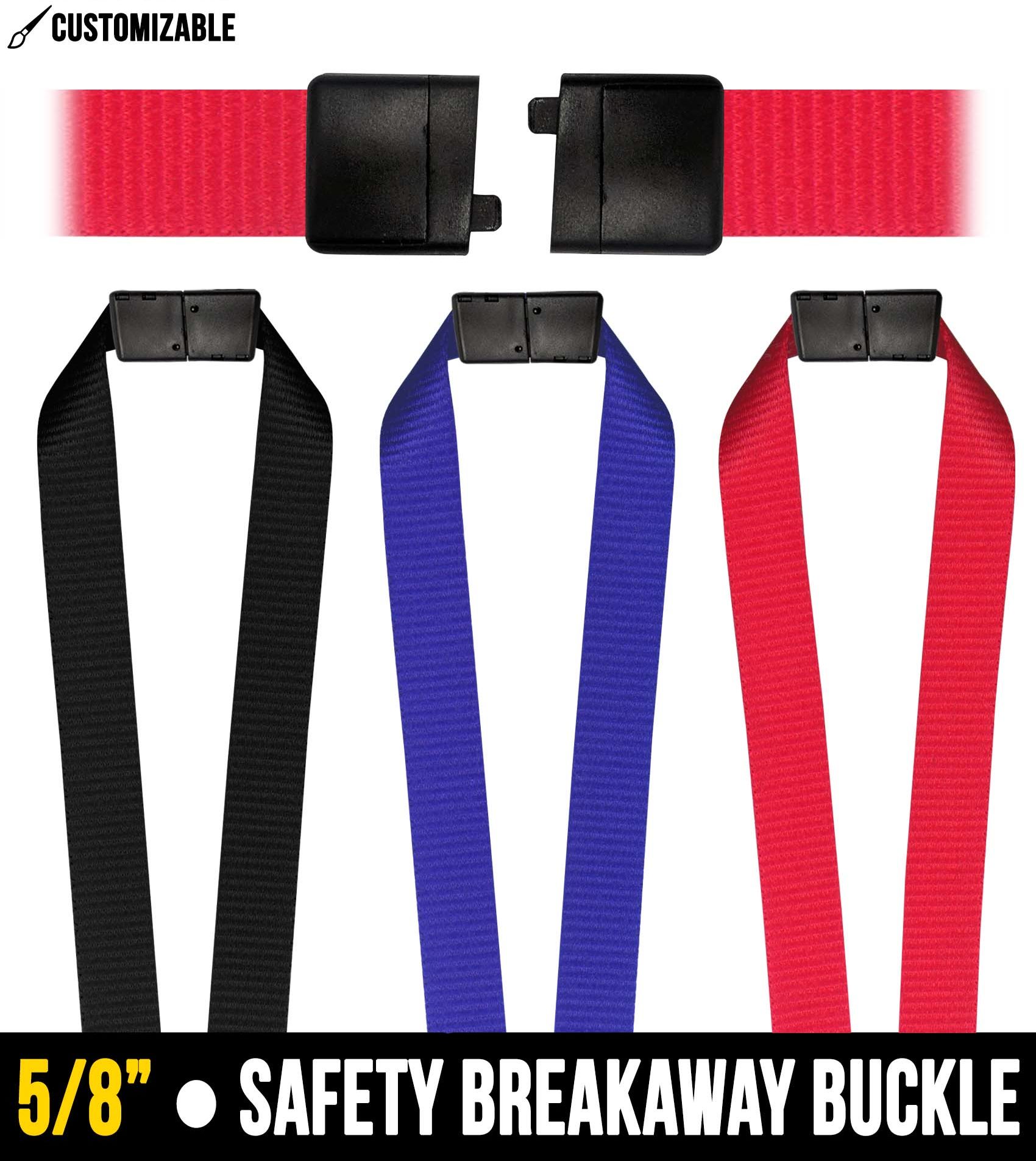 Customizable Safety Breakaway Neck Lanyard - 5/8 x 36 - Multiple