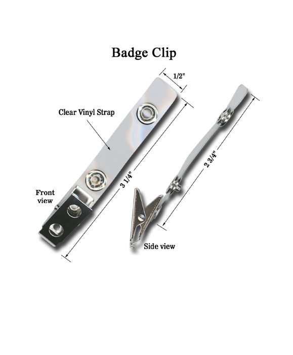 Durable Badge Clip with Vinyl Strap & Metal Snap - Secure Your ID, Cards & Tags