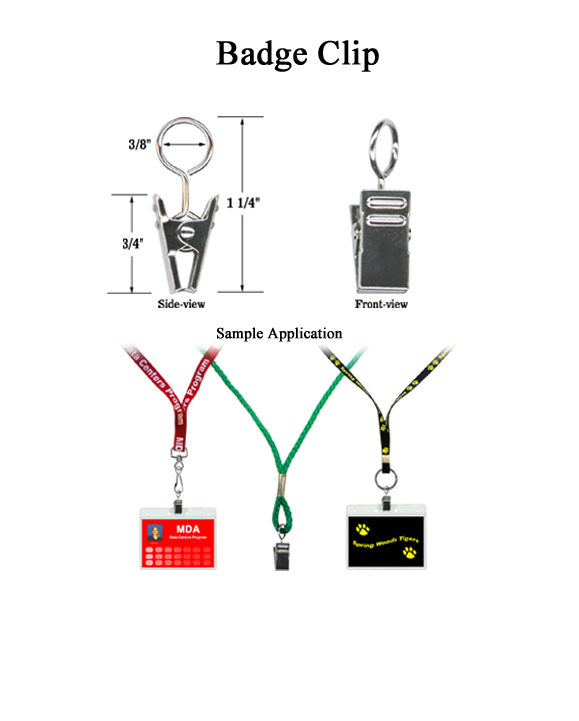 Sturdy Steel Badge Clip with Swivel Design & Metal Ring Attachment