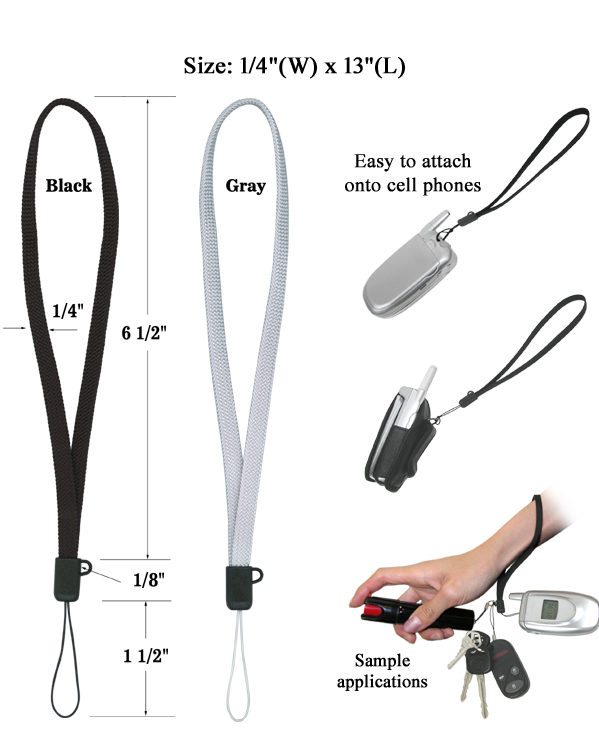 1/4" Wrist Lanyards with Universal Strings
