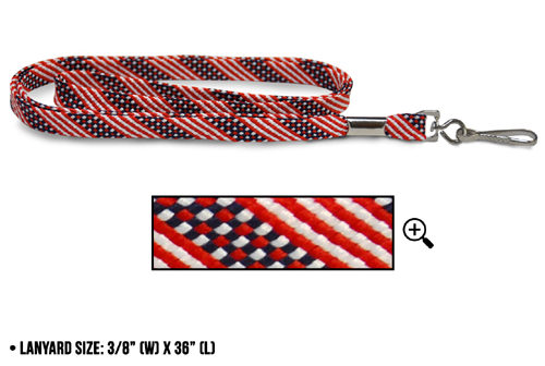 All-American Striped Lanyard: Patriotic Red, White, & Blue with Swivel Hook - Perfect for Keys, Badge Holders & More