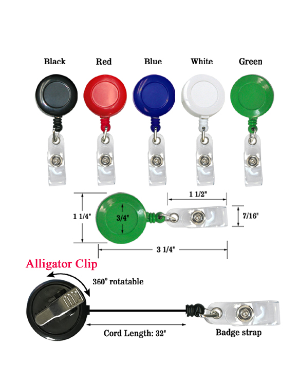 360° Rotating Retractable Badge Reel with Secure Alligator Clip -  CaliforniaLanyards