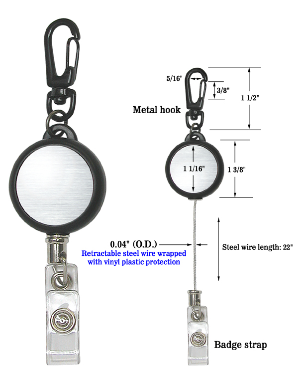 30 Extendable Badge Reel with Carabiner – Available in 4 Colors – Perfect  for Work & Events - CaliforniaLanyards