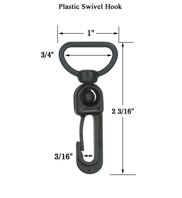 Plastic Hook with Swiveling D-Shaped Head - CaliforniaLanyards
