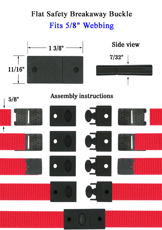 Flat Safety Breakaway Clasp Buckle