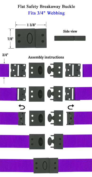 Flat Safety Breakaway Clasp Buckle