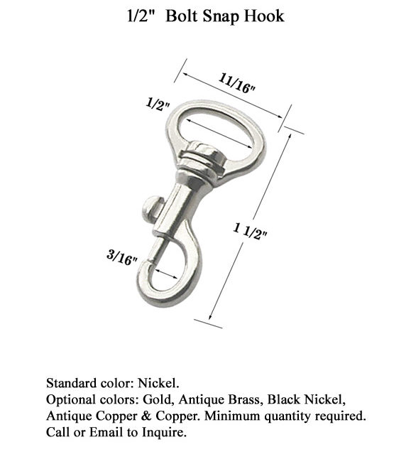 Small Bolt Snap Hook with 1/2" Oval Eye