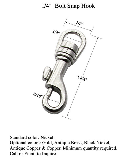 Small Swiveling Bolt Snap with 1/4" D-Shaped Eye