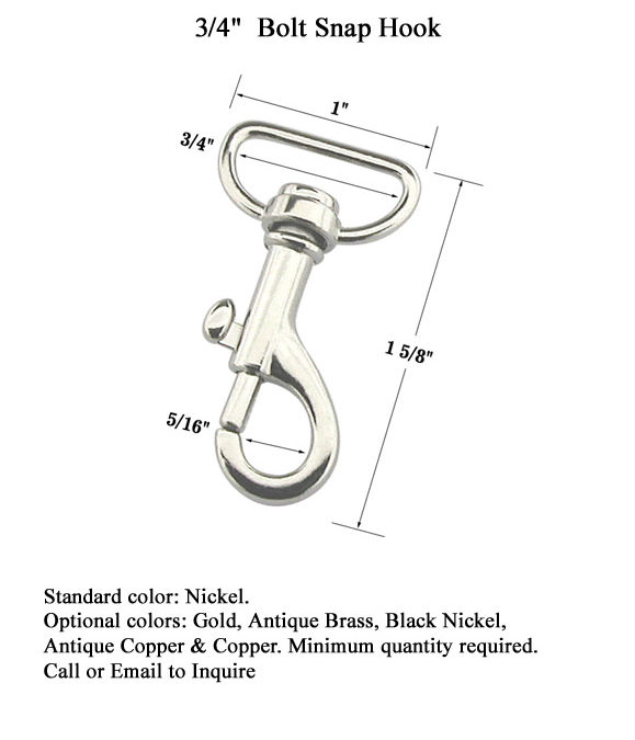 Small Sturdy Swiveling Bolt Snap with 3/4" D-Shaped Eye