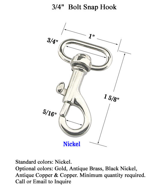 Small and Sturdy Swiveling Bolt Snap with 3/4" Oval Eye