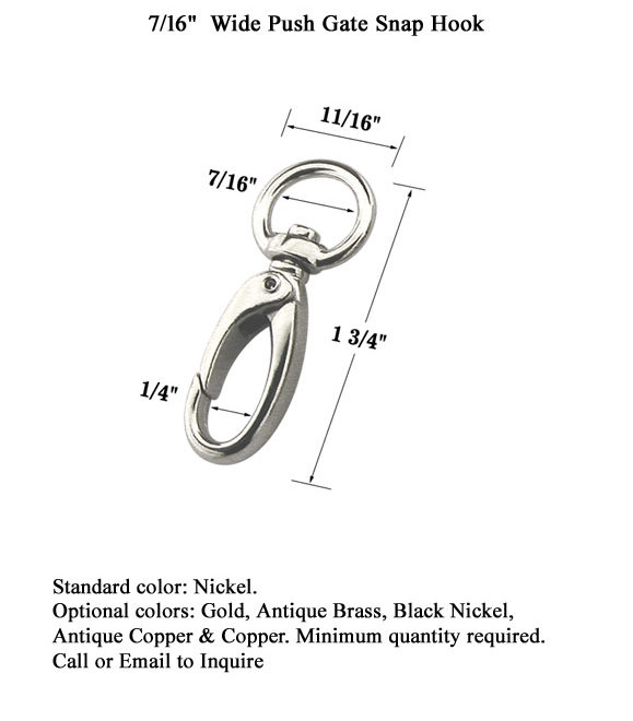 Small Gate Snap Hook with 7/16" Round Eye