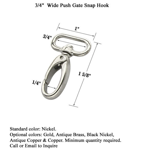 Small Swivel Gate Snap Hook with a 3/4" Oval Eye