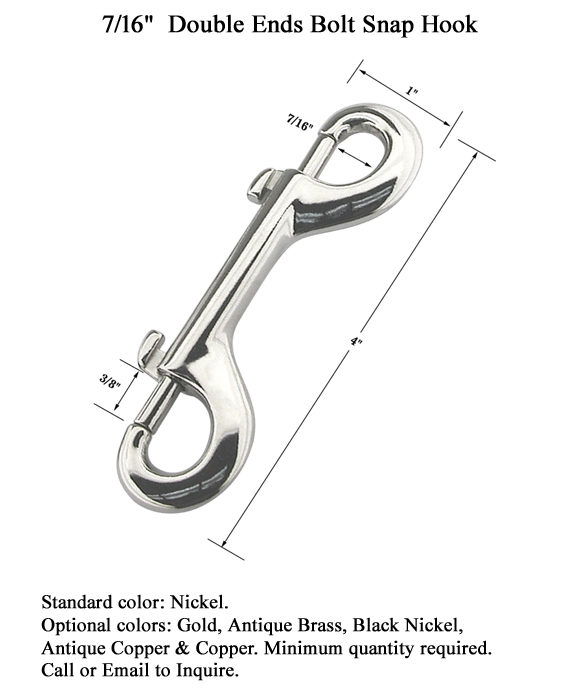 Large Non-Swivel Double Ended Bolt Snap Hook