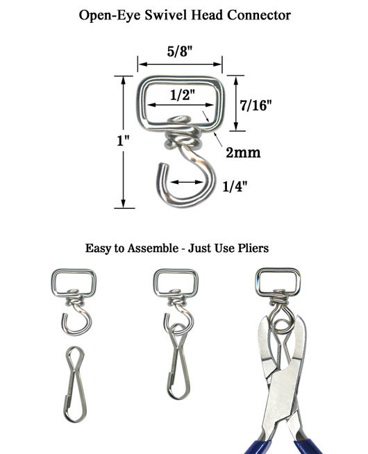 1/2" Open-Eye Swivel Hook Connector