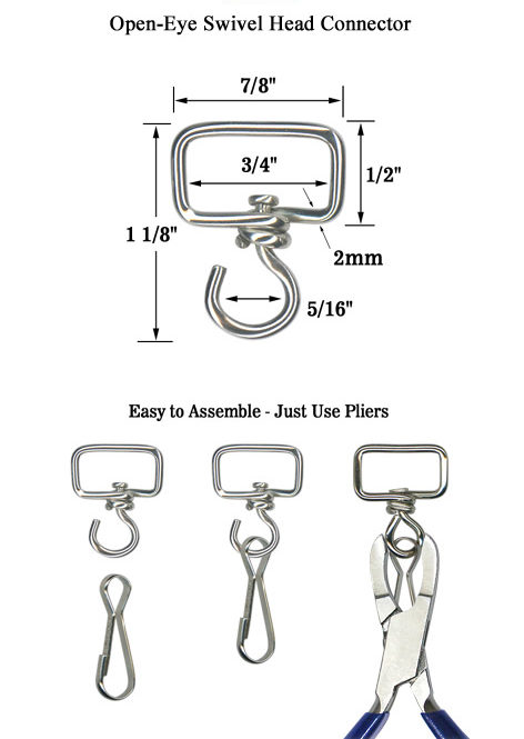 Medium 3/4" Open Eye Swivel Head Connector