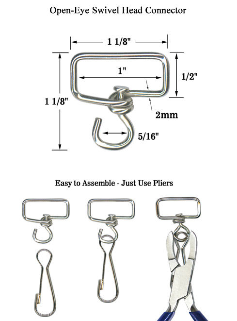 Large 1" Open Eye Swivel Hook Connector