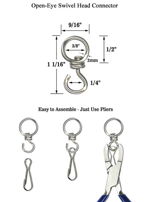 3/8" Open Eye Swivel Head Connector