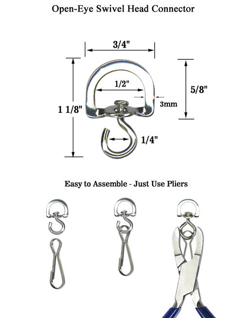 Best Selling 1/2" D-Shaped Open Eye Swivel Connector