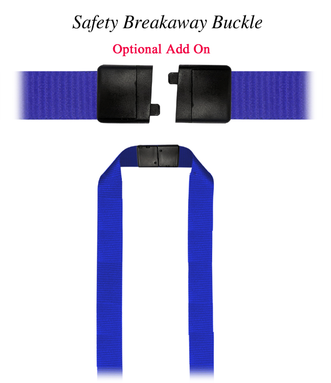 5/8" Silk Screen Double Attachment Custom Lanyard - Front Side 1 Color Print