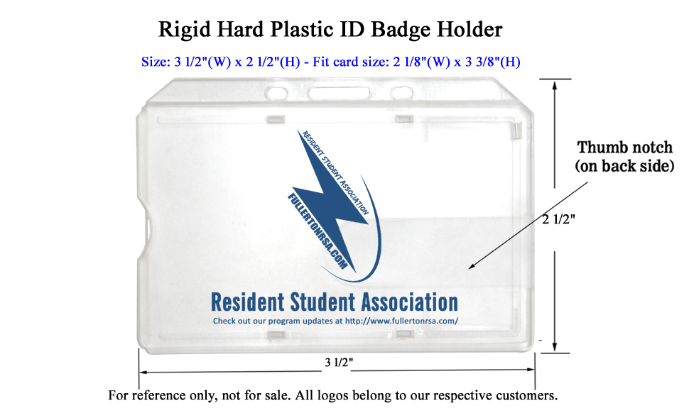 Custom Printed 3x2 Rigid Horizontal ID Badge Holder
