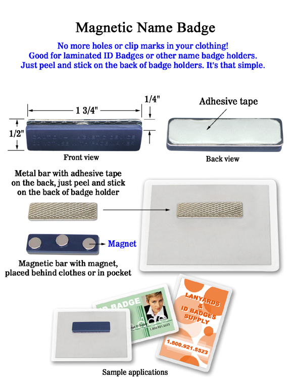 Magnetic Badge Holder for Name Tags & IDs - No-Damage, Ultra-Strong Triple Magnet Secure Attach
