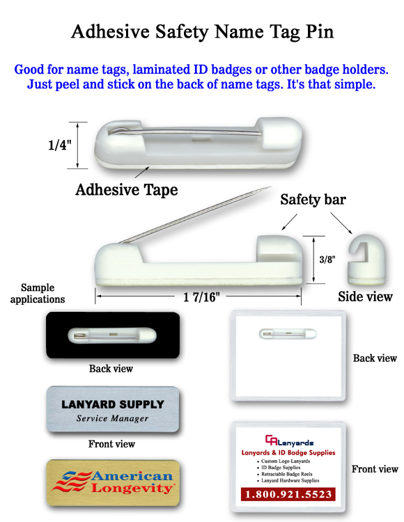 Secure Locking Name Tag Pin with Strong Adhesive - Perfect for Uniforms & Company Events