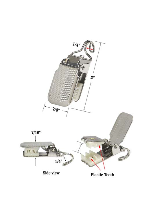 Easy Hook Engraved Metal Suspender Clip