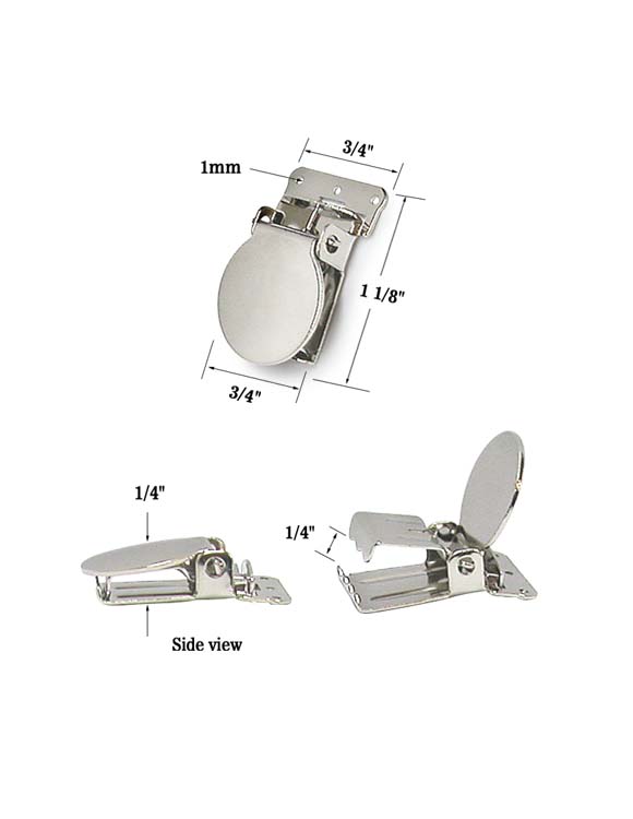 Sew-On Metal Suspender Clip for 3/4" Straps
