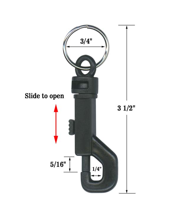Plastic Swivel Hook with Metal Key Ring