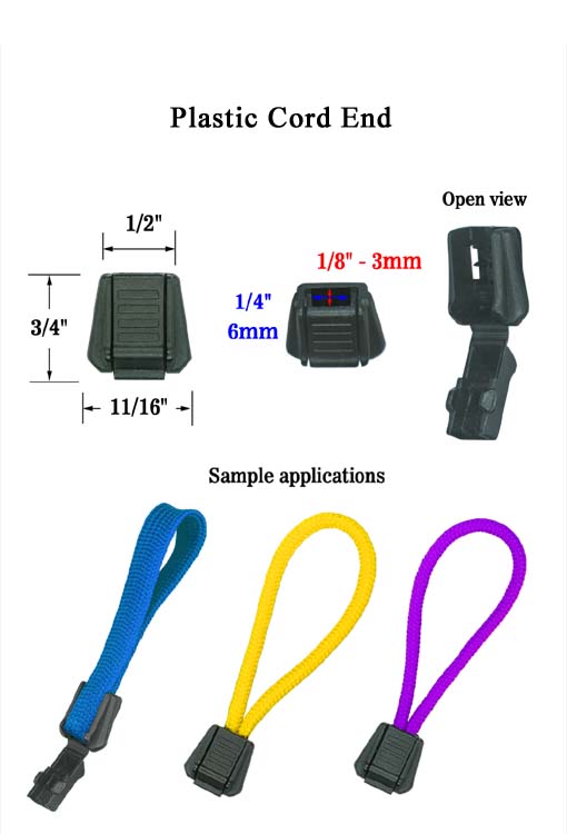 Rectangle Plastic Cord End