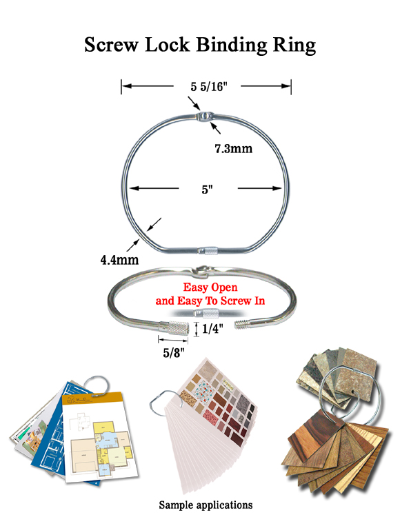 Durable Screw Lock Binding Rings - Assorted Sizes - Nickel Plated Steel for Heavy Duty Use