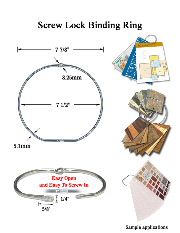 Durable Screw Lock Binding Rings - Assorted Sizes - Nickel Plated Steel for Heavy Duty Use