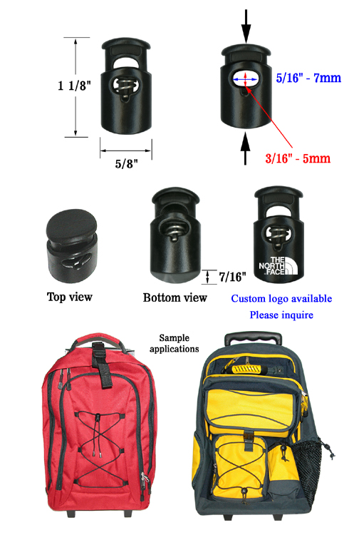 Cylinder Cord Lock Stopper with One Hole