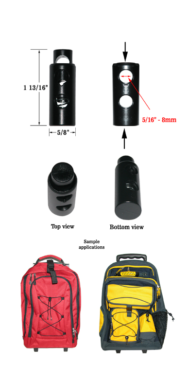 Heavy Duty Large Cylinder Cord Lock with Two Holes