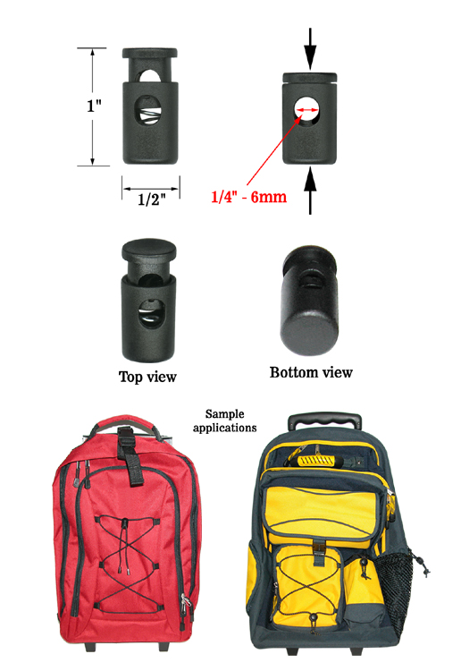 Metal Spring Cylinder Cord Lock with One Hole