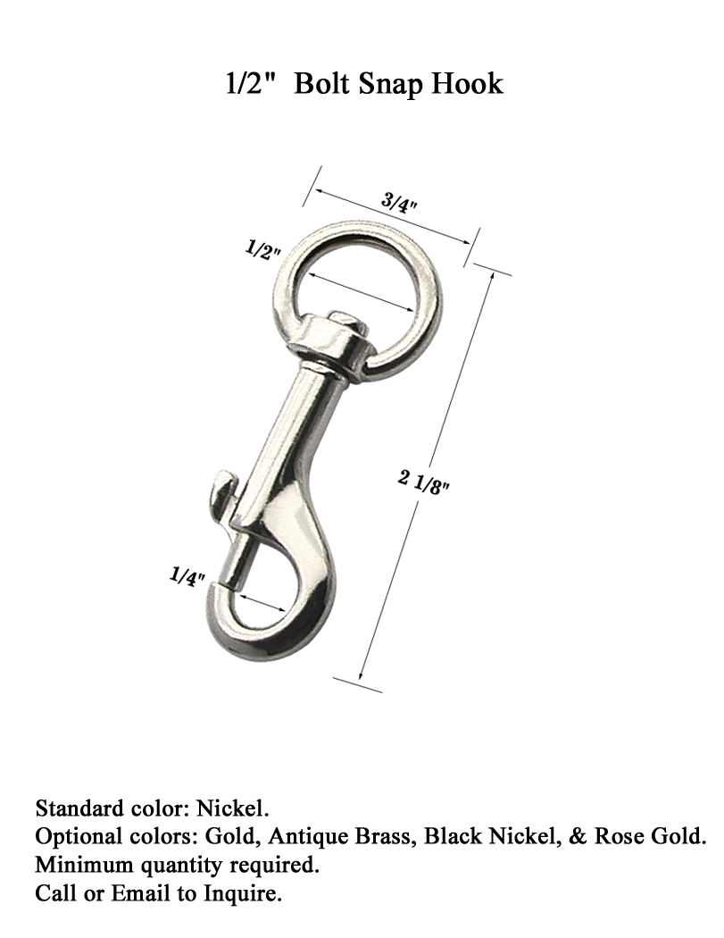Swiveling Bolt Snap Hook with 1/2" Round Eye