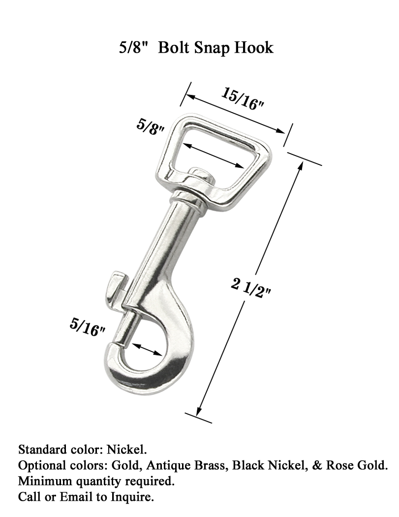 Strong Bolt Snap Hook with 5/8" Square Eye