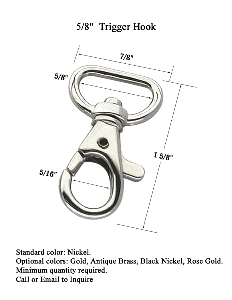 Small Swivel Trigger Snap Hook with 5/8" D-Shaped Eye