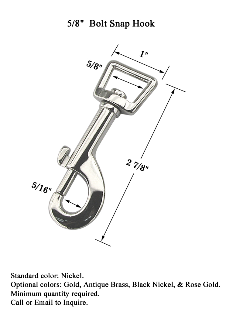 Large Swivel Bolt Snap Hook with 5/8" Square Eye