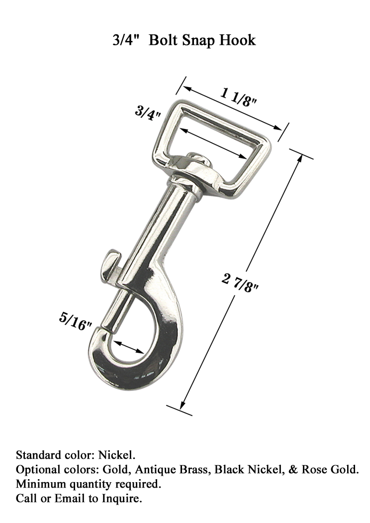 Large Bolt Snap Hook with a 3/4" Square Eye